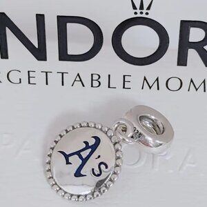 Pandora MLB Oakland Athletics Baseball Team Dangle Charm S925 Silver with box
